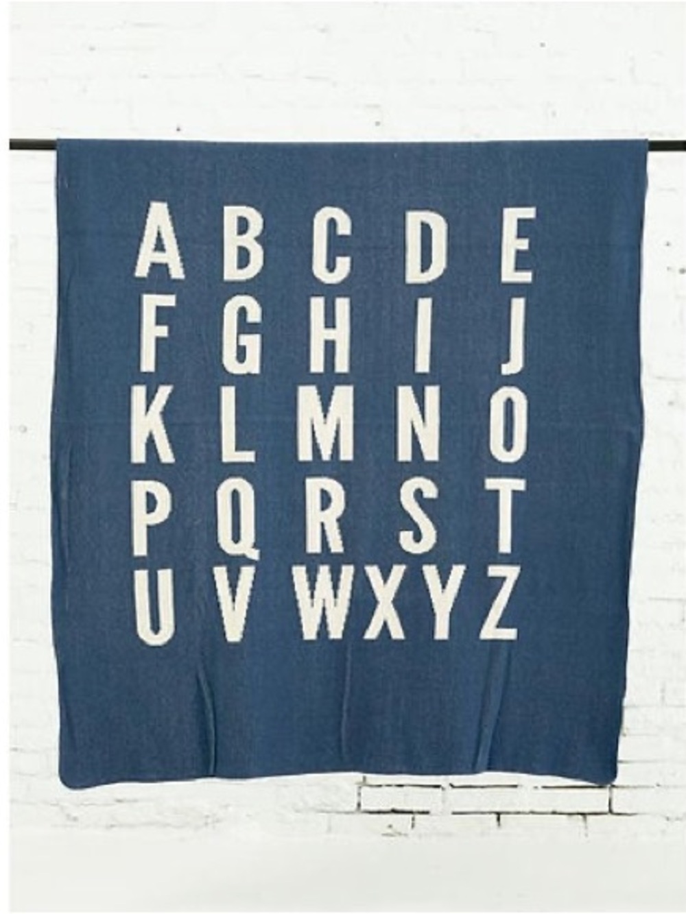 Modern Burlap® Made in the USA ABC 50” X 60” Throw Blanket | Slate NWT - Picture 2 of 3
